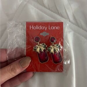 Holloway Red and Gold Holiday Earrings